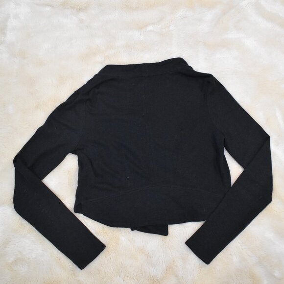 Hi Line Black Cotton Moto Biker Jacket Size Large Asymmetrical Zip - Picture 7 of 16